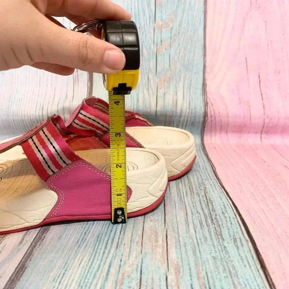 Pink and white therashoe slip on sandals open toe flip Flops - Picture 7 of 12